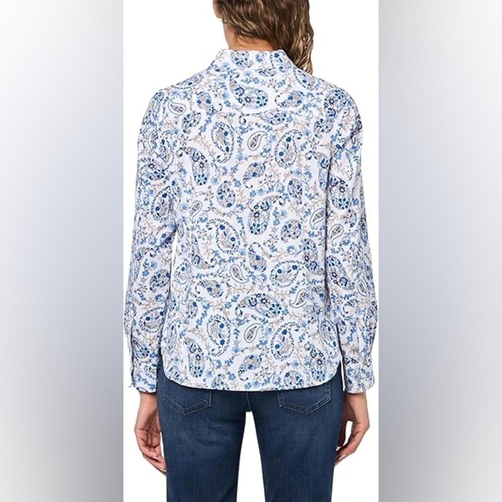 Tommy Hilfiger Blue Floral Paisley Button-Down Shirt • Size XXL - Picture 2 of 7
